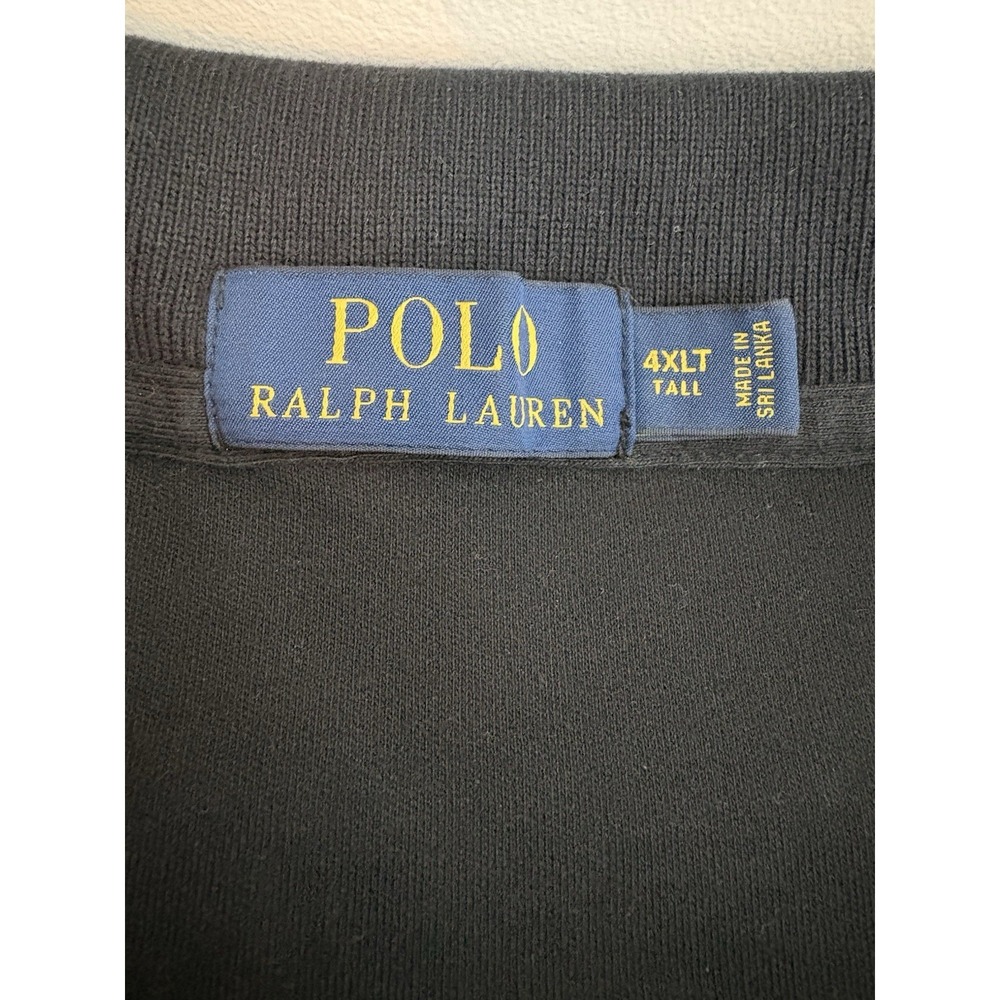 Polo Ralph Lauren Polo Shirt Men 4XLT Black Cotton Short Sleeve Red Pony - Picture 5 of 7